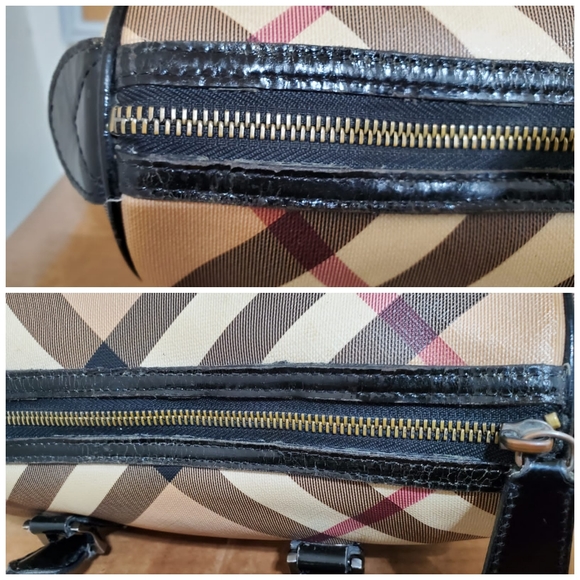 Burberry Beige/Black Nova Check PVC Chester Boston Bag - Picture 13 of 16